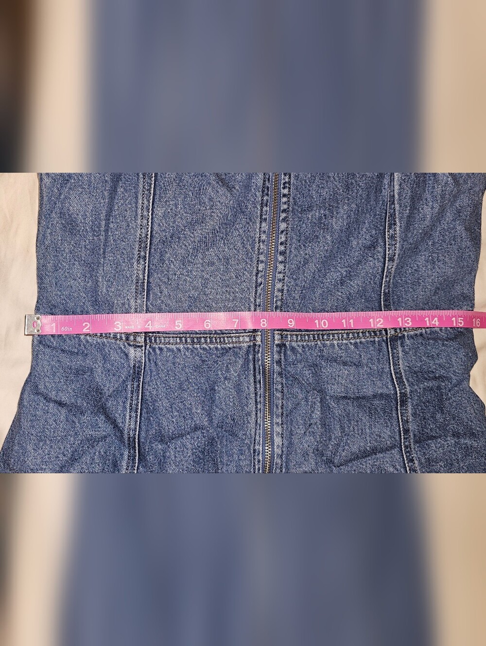 GAP Strapless Blue Denim Midi Dress - Picture 9 of 13
